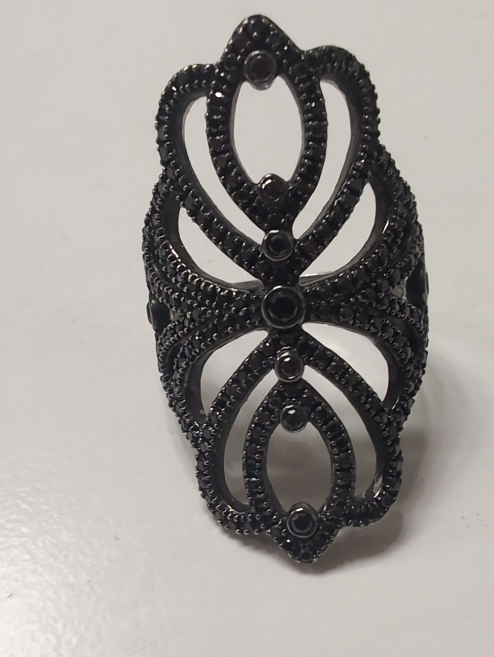 Pnina Tornai Black Diamond Lace Ring Statement Ring - Women Jewelry 7.5